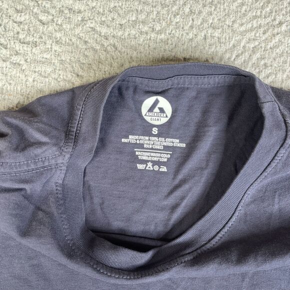 Lot of 2 American Giant T Shirt Men Small Red Blue Crew Casual Tee Made in USA - Picture 6 of 16